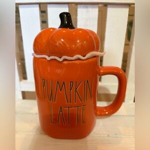 Rae Dunn Orange Pumpkin Latte Mug